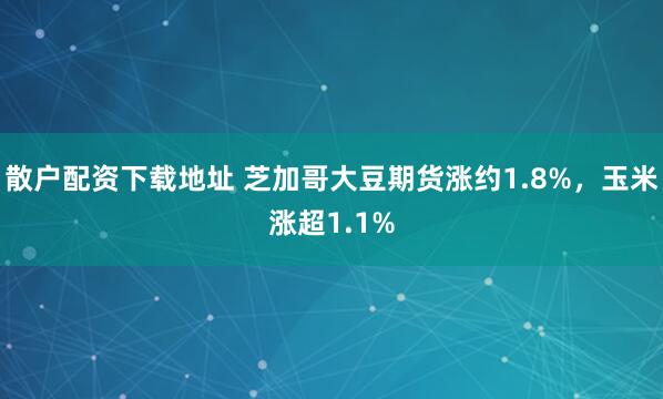 散户配资下载地址 芝加哥大豆期货涨约1.8%，玉米涨超1.1%