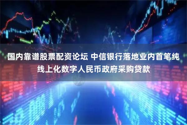 国内靠谱股票配资论坛 中信银行落地业内首笔纯线上化数字人民币政府采购贷款
